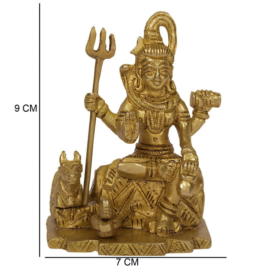 Religious Idol of Statue of Lord Shiva Mahadev Brass Murti for Home, Temple, Office, puja worship, Small Figurine Metal Sculpture for Gift on all occasions Aakrati