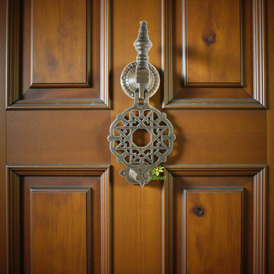 Door Knocker Made in Brass with Antique Finish. Unique Design Door Hardware Fitting. Wall Sculpture - Door Decor - Solid Brass - Wall Decor Aakrati