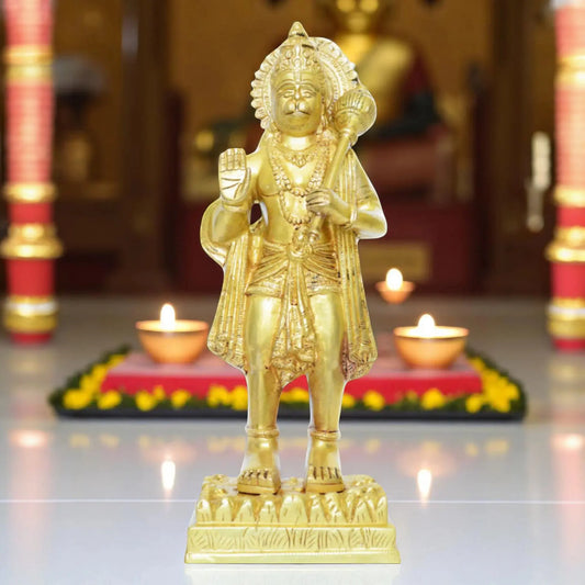 Pure Brass Hanuman Statue for Mandir | Bajrangbali Murti for Home Decor | Handmade Hanuman Idol Aakrati