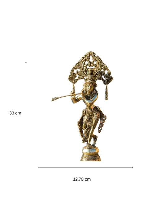 Lord Krishna Statue Made of Brass