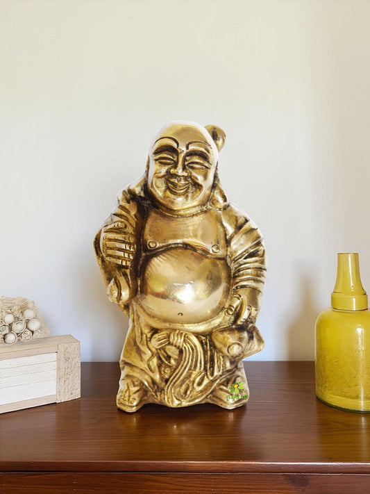 Brass Laughing Buddha Statue Decorative Showpiece Fengshui Gift Item