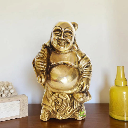 Brass Laughing Buddha Statue Decorative Showpiece Fengshui Gift Item