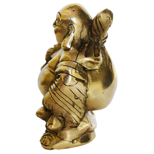 Brass Laughing Buddha Statue Decorative Showpiece Fengshui Gift Item Aakrati