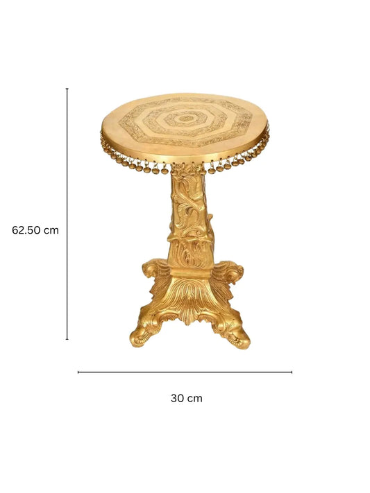 Metal Brass stand table coffee table with small bells Aakrati