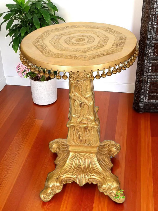 Metal Brass stand table coffee table with small bells