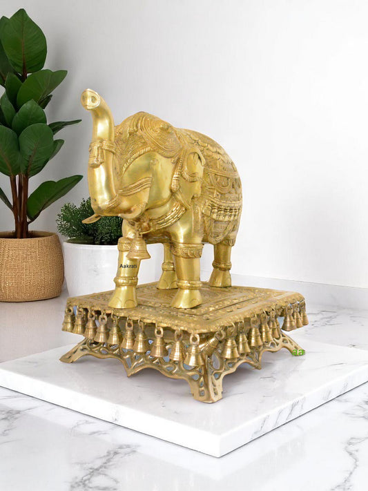 Elephant on brass stand Indian handmade figure