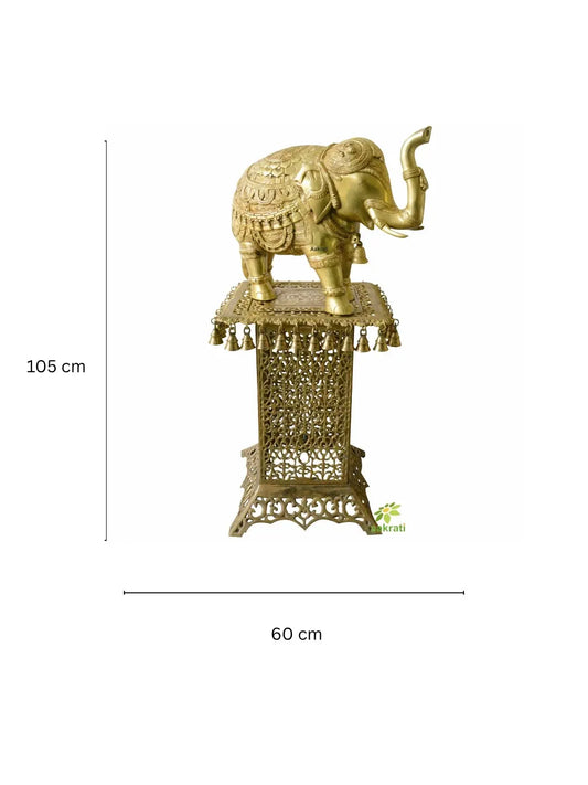 Animal elephant decor sculpture on brass nice crafted stand Aakrati