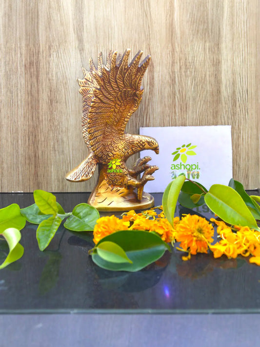 Eagle Made of Brass In Antique Finish With wings opened Table Home Decoration Figurine Animal Figure Gifting Item Aakrati