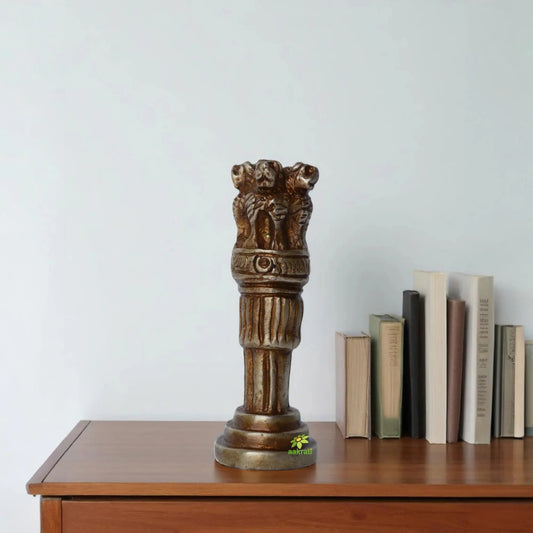 Ashok Stambh ( Satya Mev Jayte ) Brass Statue For Office and Table Decor Showpiece Aakrati