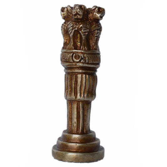 Ashok Stambh ( Satya Mev Jayte ) Brass Statue For Office and Table Decor Showpiece Aakrati