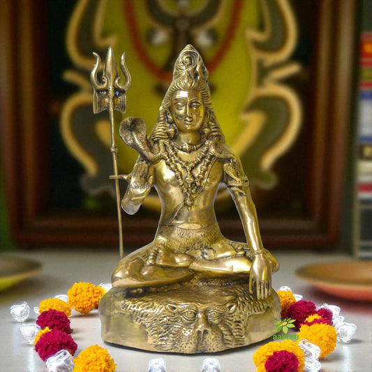 Shiva Statue, Lord Shiva Statue, Mahadev Statue, Trishul, Trident, Hindu God, Adiyogi Statue, Meditating Shiva, Indian Arts, Home Decor Idol Aakrati