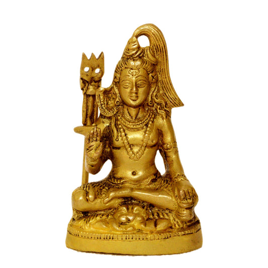 Sitting Lord Shiva Brass metal Antique Finish Statue Aakrati