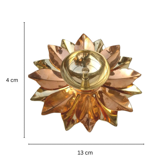 Flower design multi color Pooja Ghar Akhand diya jyot - oil lamp Aakrati