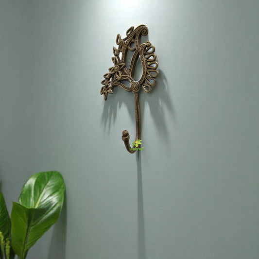 Aakrati Antique Brass Bathroom Robe Towel Hook Wall Mounted Clothes Hanger - Hook Rustic Vintage Cloth Hanger Solid Brass Bronze Color Aakrati