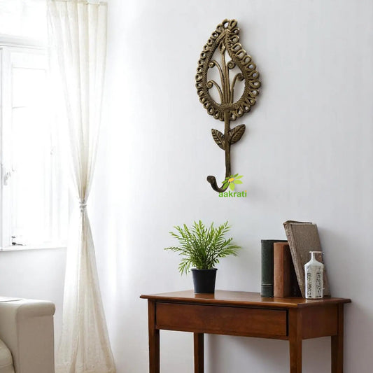 Aakrati Key Hook in Antique Finish - Brass Bathroom Robe Towel Hook Wall Mounted Clothes Hanger - Hook Rustic Vintage Cloth Hanger Solid Brass Bronze Color Aakrati