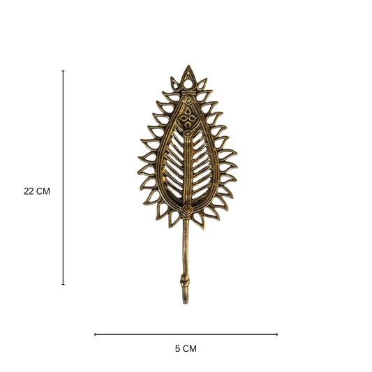 Aakrati Heavy Duty Big Hook Made in Brass Metal with Antique Look. Entryway Coat Hooks, Scarf and Jacket Hangers.Perfect Bath Towel Heavy Hooks- Key Hanger 8.5