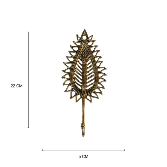 Aakrati Heavy Duty Big Hook Made in Brass Metal with Antique Look. Entryway Coat Hooks, Scarf and Jacket Hangers.Perfect Bath Towel Heavy Hooks- Key Hanger 8.5 Aakrati