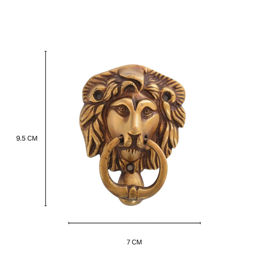 Aakrati Brown Finish Lion Shaped Small 4 inch Door Knocker Showpiece Aakrati