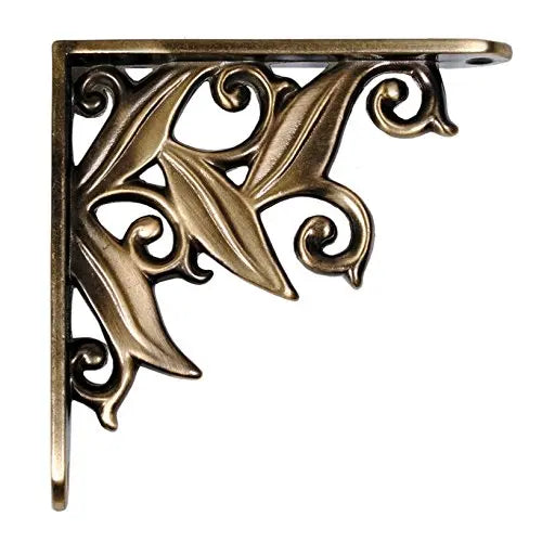 Aakrati Metal Floral Vintage Antique Handcrafted Iron Wall Brackets for Shelves Aakrati