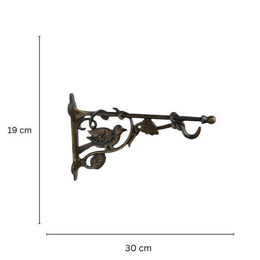 Aakrati Bird And Tree 12 inch Side Wall Holder For Towels Keys or Door Bell