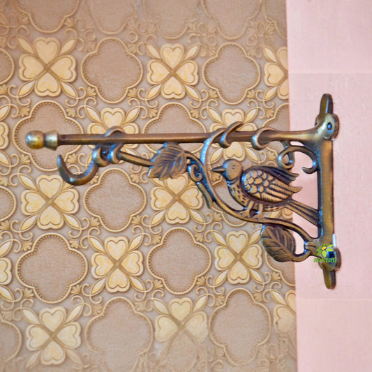 Aakrati Bird And Tree 12 inch Side Wall Holder For Towels Keys or Door Bell