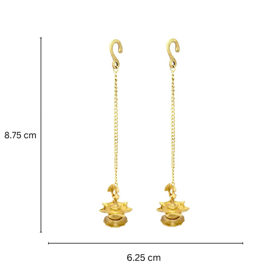 Hanging & Table Brass Diya | Oil Lamp | Home Decor | Diya, Deepak, Deepam (Peacock Diya Pair) with Chain Aakrati