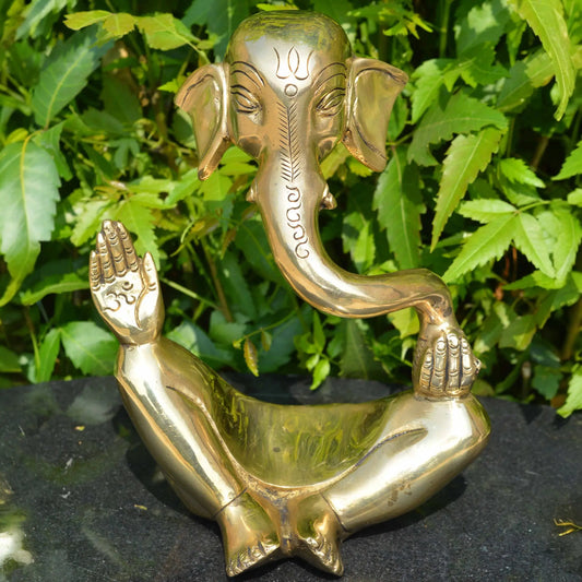 Abstract Ganesha Statue, Abstract Art Sculpture 20 cm, Brass Contemporary Ganesha Figurine, Elephant God Statue, Religious Home Decor Aakrati