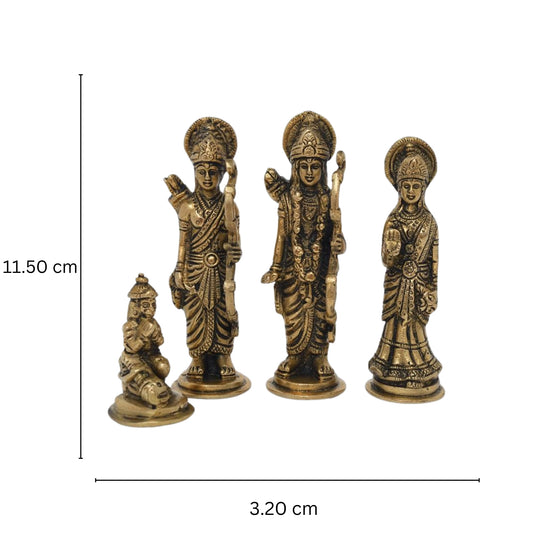 Indian Handicrafts Export Brass Deities Ram Darbar Comprises of Lord Ram, Maa Sita, Laxman and Lord Hanuman