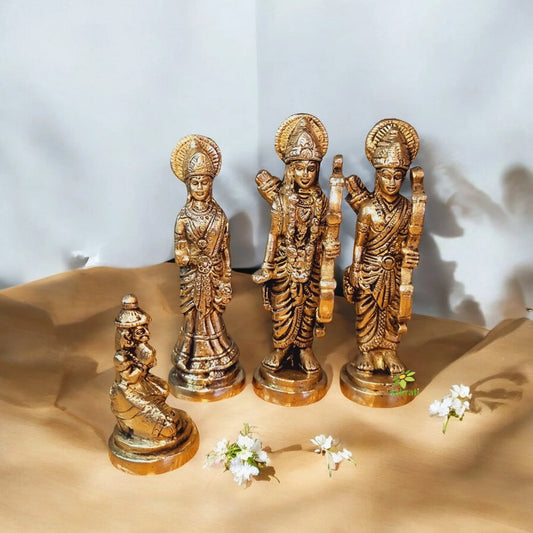 Indian Handicrafts Export Brass Deities Ram Darbar Comprises of Lord Ram, Maa Sita, Laxman and Lord Hanuman Aakrati