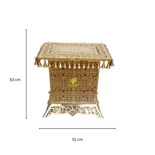 Brass Furniture - Stand with bells - Brass Table for decoration Aakrati