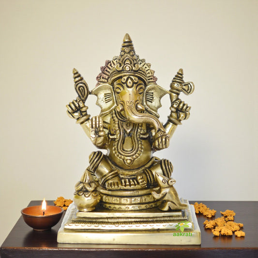 Lord Ganesha- A Decorative Brass Statue for Gift/Decor purpose Aakrati