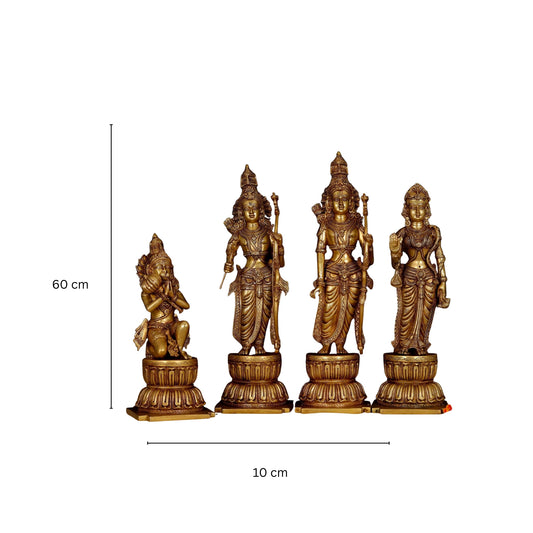 24 INCH Ram Darbar Brass Statue/idol | Indian Brass Art | Brass God Idol | Brass Sculpture | Brass Figurine Large | Home Decor Statue