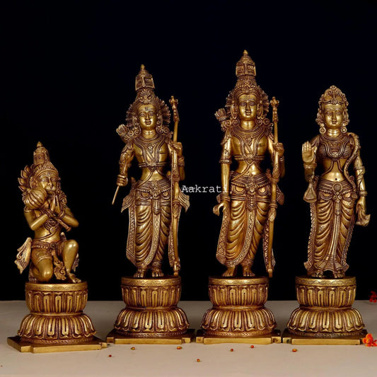 24 INCH Ram Darbar Brass Statue/idol | Indian Brass Art | Brass God Idol | Brass Sculpture | Brass Figurine Large | Home Decor Statue Aakrati