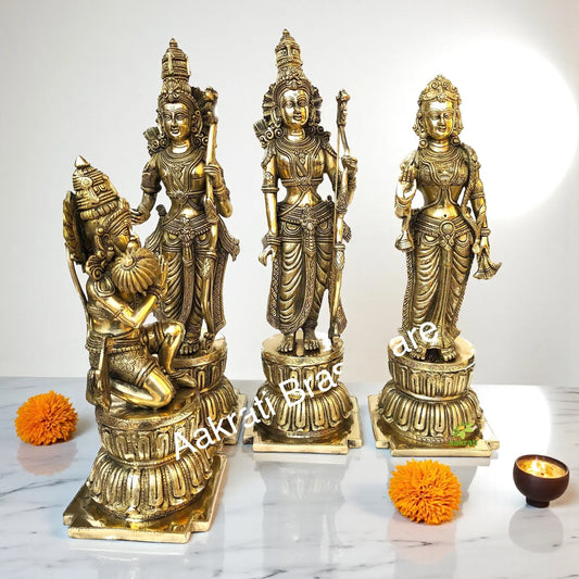 Ram Darbar brass made hand carved statue for pooja ghar Aakrati