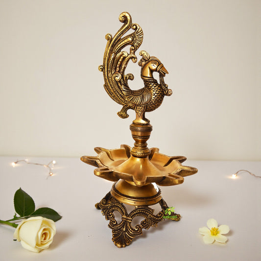 Brass made bird figure decorative diya/oil lamp