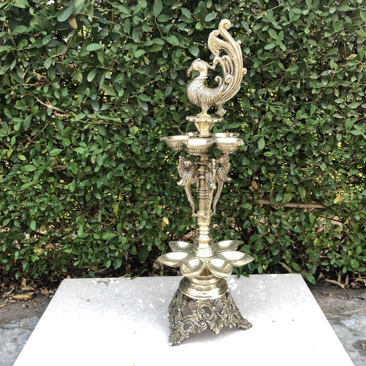 Bird Figure Brass Metal Pooja Ghar Oil Lamp Aakrati