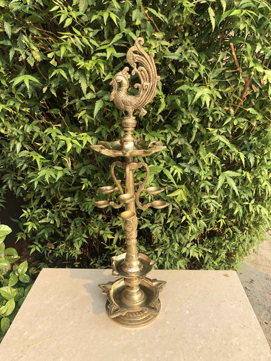 Diya Stand with Anna pakshi - Decorative Table diya stand Aakrati