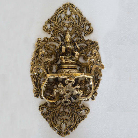 Goddess Lakshmi Wall Plate with Unique Carving for Decor and Gifting Aakrati