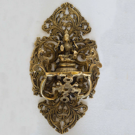 Goddess Lakshmi Wall Plate with Unique Carving for Decor and Gifting Aakrati