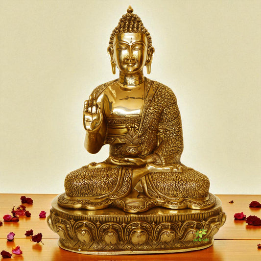 Aakrati Buddha brass made fine quality sculpture for home and office decor and gift Aakrati