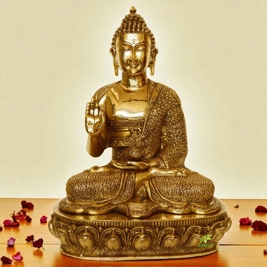 Aakrati Buddha brass made fine quality sculpture for home and office decor and gift Aakrati
