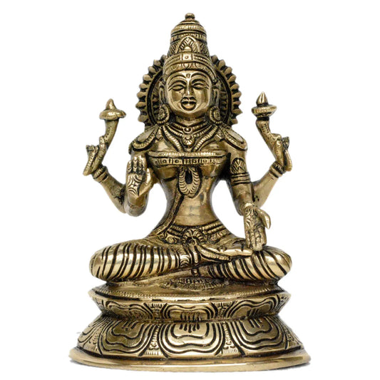 Goddess Laxmi Brass Made hand carved pooja ghar/office statue Aakrati