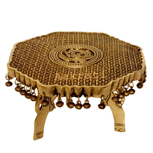 Brass made stand decorative pooja chowki - Stool - Metal Furntiure Aakrati