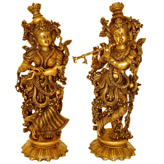Radha Krishna Brass made decorative Statue for home and office decor also as Gift by Aakrati Aakrati
