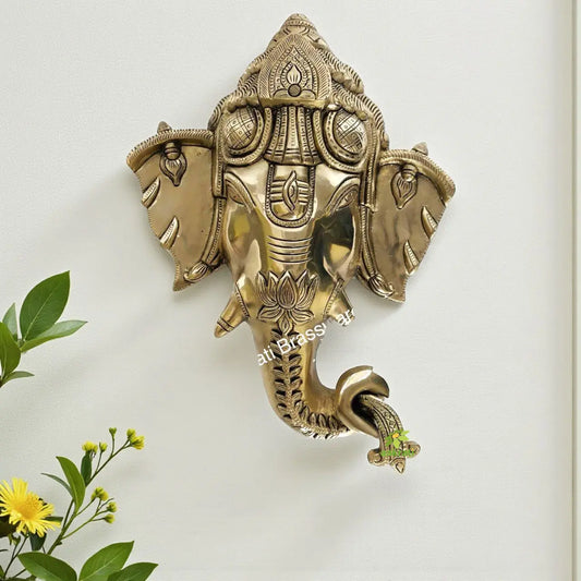 Ganesha figure religious bfrass made wall decor Aakrati