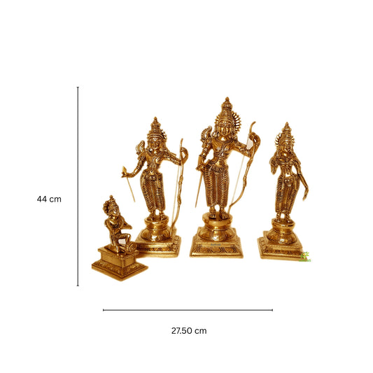 Ramdarbar Statue in Brass, Lord Rama, Lord Hanuman, Lord Lakshman, Sita Mata, Ram Ji Family statue, Ram With Hanuman, Temple Pooja Murti