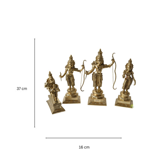 Ram Family brass Murti Temple worship sculpture Aakrati