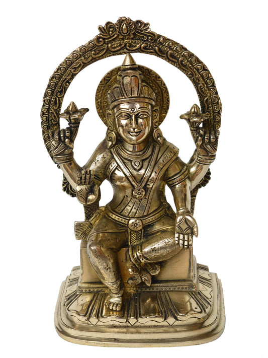 Goddess Laxmi brass metal pooja ghar/office decor statue Aakrati