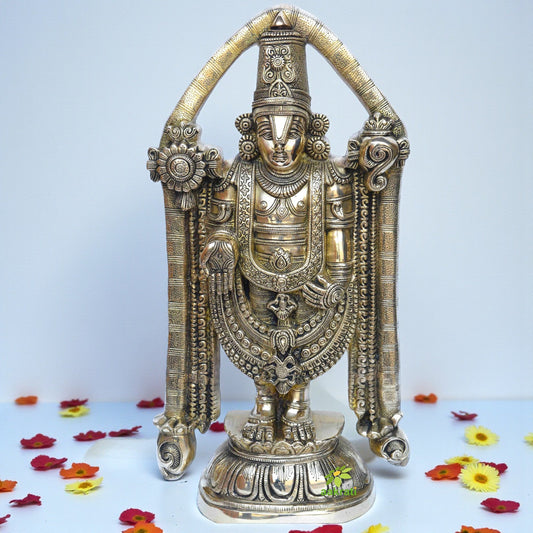 Lord Balaji Brass made hand carved statue for temple/Office/event decoration Aakrati