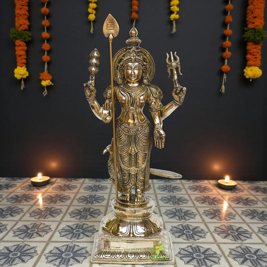 Traditional Brass Murugan Statue | Perfect for Temple Decor and Gift-Giving | Modern Brass Murgan Statue Aakrati